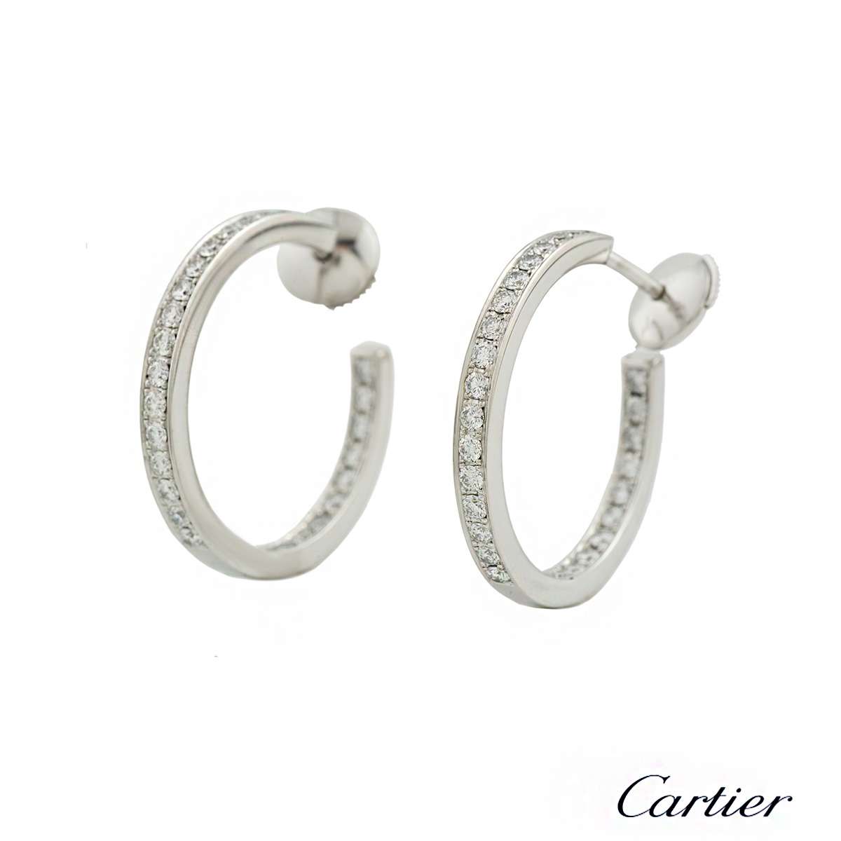 cartier diamond earrings hoops